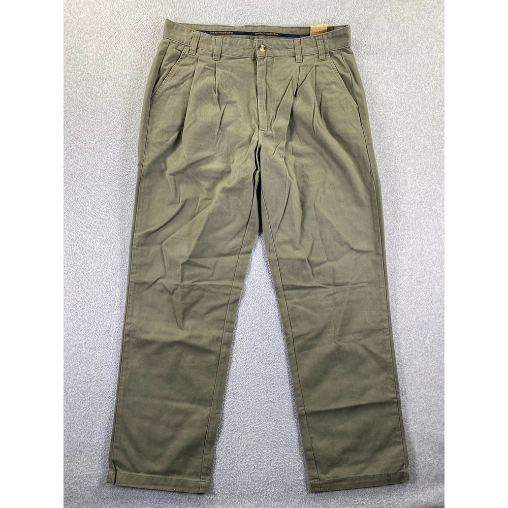 Vintage Duck Head Pants Men's 36x30 (Fits 35x32) Green Pleated Front Cotton
